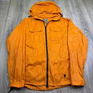 Chrome Industries Mens Orange Nylon Utility Hooded Windbreaker Jacket Size M